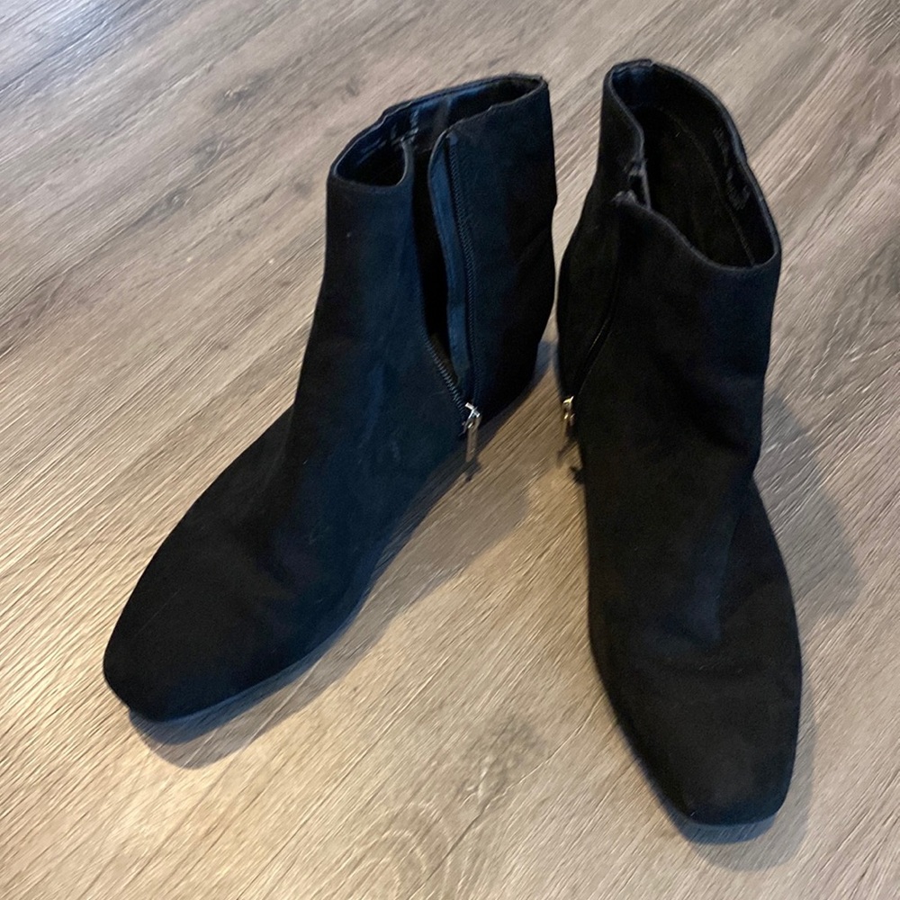 black suede ankle boots